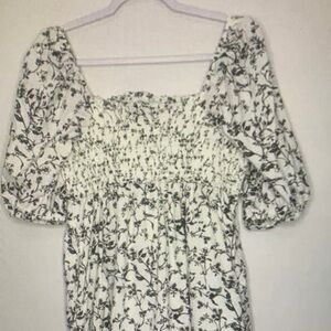 American Eagle Outfitters Black and White Floral Mini Dress